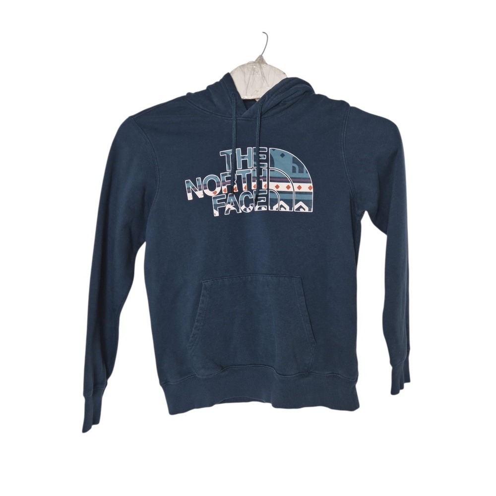 Men's The North Face Blue Pullover Sweatshirt Hoodie With Graphic Logo Sz Medium - Picture 3 of 7